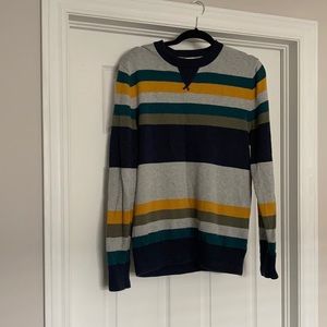 3/$20 MOSSIMO SUPPLY CO | yellow navy grey green striped crewneck, size medium